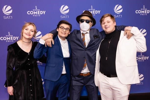 Guests and Sebastian Hotz alias El Hotzo attend the 25th annual German Comedy Awards on October 01, 2021 in Cologne, Germany.