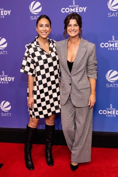 Melissa Khalaj and Marlene Lufen attend the 25th annual German Comedy Awards on October 01, 2021 in Cologne, Germany.