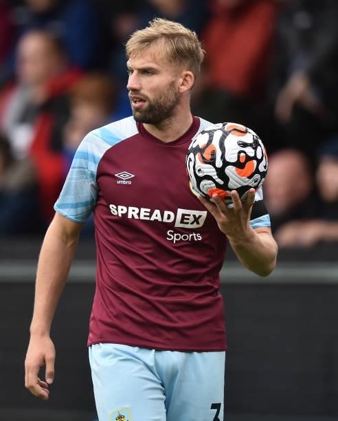 Charlie Taylor of Burnley looks on during the Premier League match between Burnley and Norwich City at Turf Moor on October 02, 2021 in Burnley,...