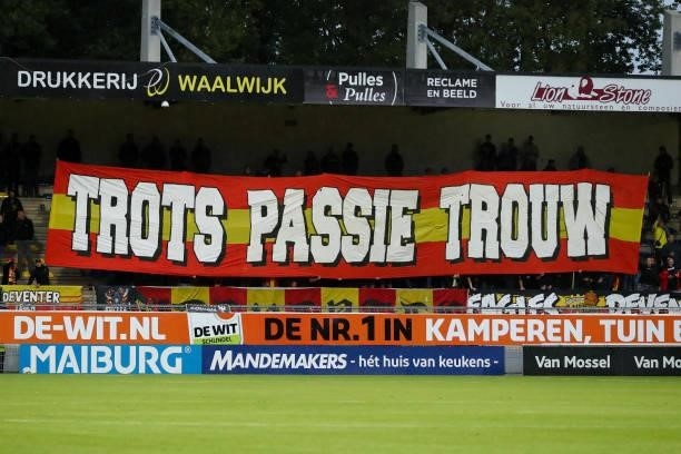 Banner of the supporters of Go Ahead Eagles during the Dutch Eredivisie match between RKC Waalwijk and Go Ahead Eagles at Mandemakers Stadion on...