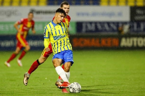 Ayman Azhil of RKC Waalwijk during the Dutch Eredivisie match between RKC Waalwijk and Go Ahead Eagles at Mandemakers Stadion on October 2, 2021 in...