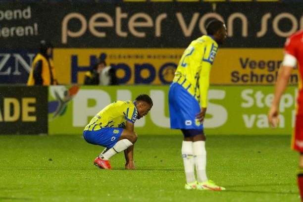 Vurnon Anita of RKC Waalwijk, Said Bakari of RKC Waalwijk are disappointed after the draw during the Dutch Eredivisie match between RKC Waalwijk and...