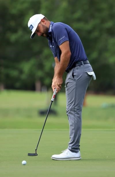 Stephan Jaeger of Germany putts on the first green during round three of the Sanderson Farms Championship at Country Club of Jackson on October 02,...