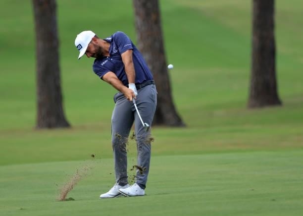 Stephan Jaeger of Germany plays a shot on the first hole during round three of the Sanderson Farms Championship at Country Club of Jackson on October...