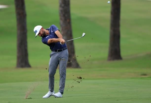 Stephan Jaeger of Germany plays a shot on the first hole during round three of the Sanderson Farms Championship at Country Club of Jackson on October...