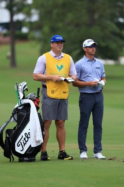 Andy Ogletree prepares to play his shot on the first hole during round three of the Sanderson Farms Championship at Country Club of Jackson on...