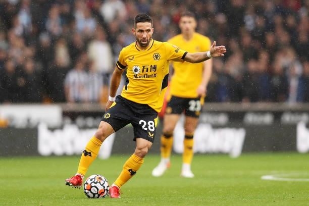 Joao Moutinho of Wolverhampton Wanderers runs with the ball during the Premier League match between Wolverhampton Wanderers and Newcastle United at...