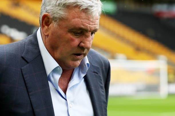 Newcastle United Manager, Steve Bruce looks on ahead of the Premier League match between Wolverhampton Wanderers and Newcastle United at Molineux on...