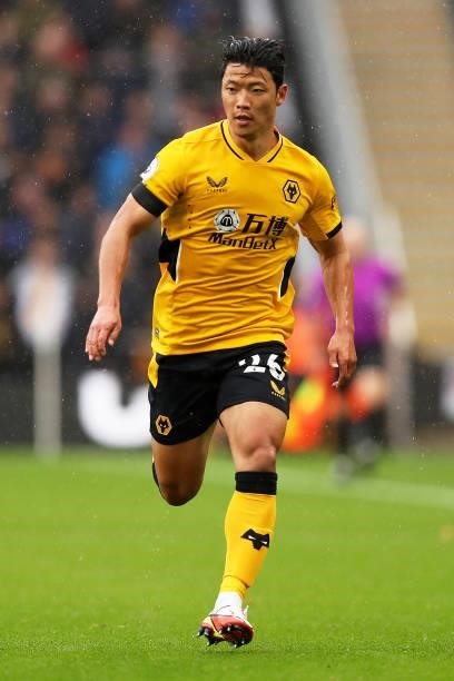 Hee-chan Hwang of Wolverhampton Wanderers runs during the Premier League match between Wolverhampton Wanderers and Newcastle United at Molineux on...