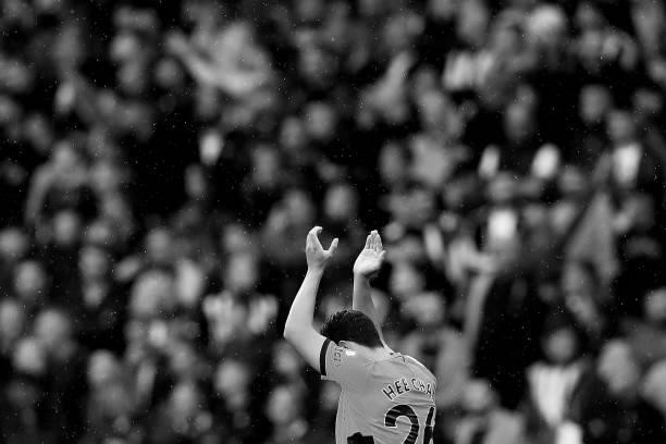 Hee-chan Hwang of Wolverhampton Wanderers celebrates after scoring his team's second goal during the Premier League match between Wolverhampton...