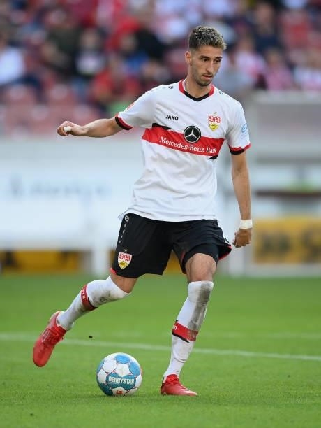 Atakan Karazor of Stuttgart controls the ball during the Bundesliga match between VfB Stuttgart and TSG Hoffenheim at Mercedes-Benz Arena on October...