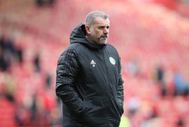 Celtic manager Ange Postecoglou is seen during the Ladbrokes Scottish Premiership match between Aberdeen and Celtic at Pittodrie Stadium on October...