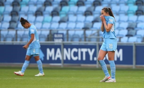 Caroline Weir of Manchester City Women looks on after the Barclays FA Women's Super League match between Manchester City Women and West Ham United...