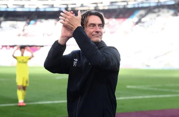 Thomas Frank manager of Brentford after the Premier League match between West Ham United and Brentford at London Stadium on October 03, 2021 in...