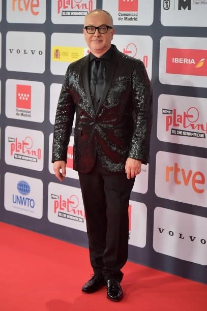 Juan Carlos Arciniegas attends to Red Carpet of Platino Awards 2021 on October 03, 2021 in Madrid, Spain.