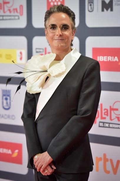 Josie attends to Red Carpet of Platino Awards 2021 on October 03, 2021 in Madrid, Spain.