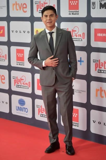 Tommy Parraga attends to Red Carpet of Platino Awards 2021 on October 03, 2021 in Madrid, Spain.