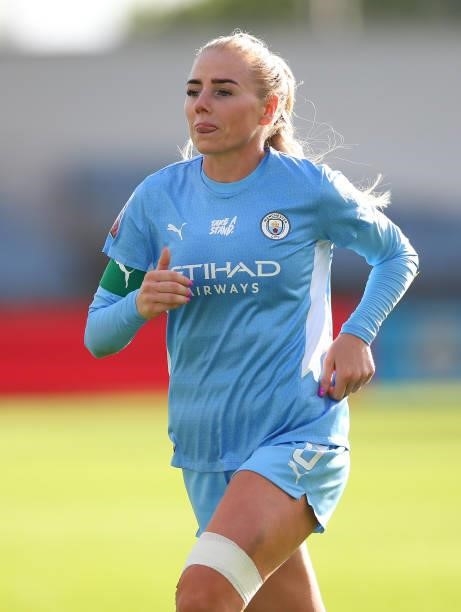 Alex Greenwood of Manchester City Women during the Barclays FA Women's Super League match between Manchester City Women and West Ham United Women at...