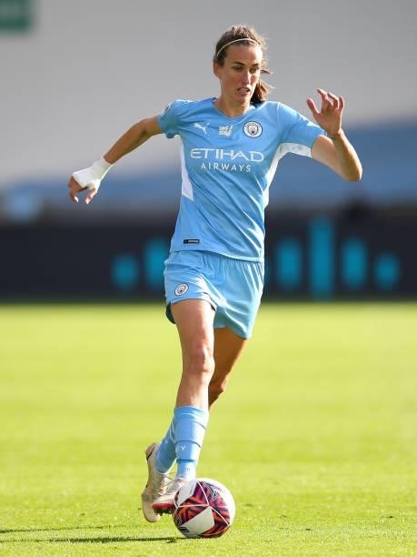 Jill Scott of Manchester City Women during the Barclays FA Women's Super League match between Manchester City Women and West Ham United Women at The...