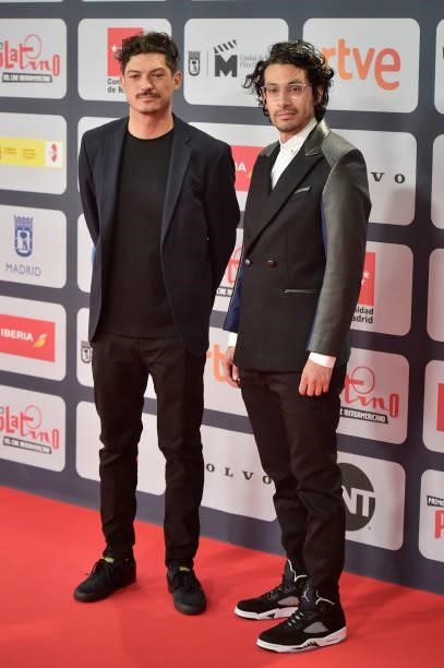 Camilo Prince and Pablo Gonzalez attends to Red Carpet of Platino Awards 2021 on October 03, 2021 in Madrid, Spain.