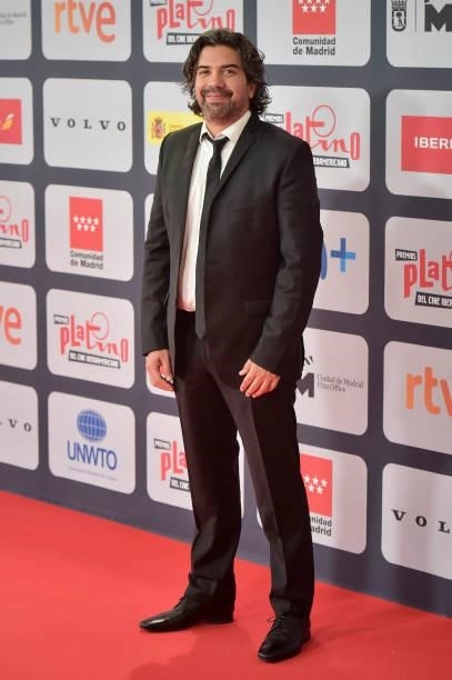 Andres Calderon attends to Red Carpet of Platino Awards 2021 on October 03, 2021 in Madrid, Spain.