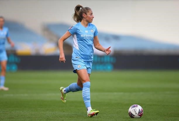 Janine Beckie of Manchester City Women during the Barclays FA Women's Super League match between Manchester City Women and West Ham United Women at...