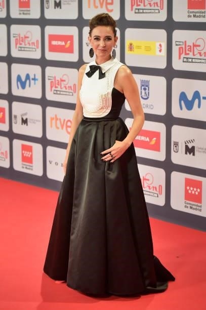 Paula Palacios attends to Red Carpet of Platino Awards 2021 on October 03, 2021 in Madrid, Spain.