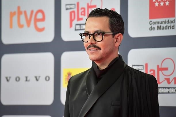 Manolo Caro attends to Red Carpet of Platino Awards 2021 on October 03, 2021 in Madrid, Spain.
