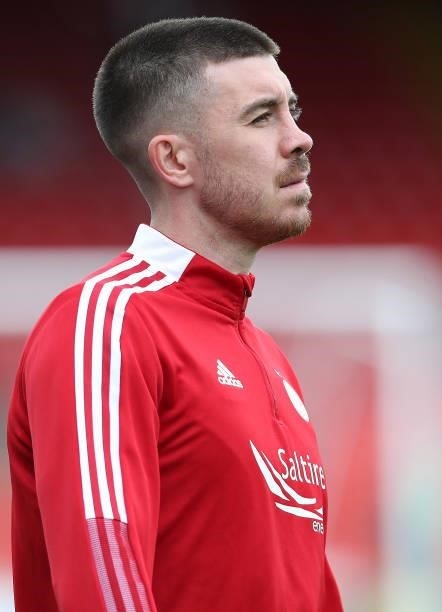 Declan Gallagher of Aberdeen is seen prior the Ladbrokes Scottish Premiership match between Aberdeen and Celtic at Pittodrie Stadium on October 03,...