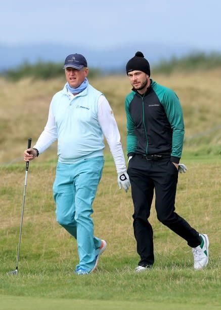 Rurik Gobel of South Africa with his professional partner Laurie Canter of England on the 15th hole during the final round of The Alfred Dunhill...