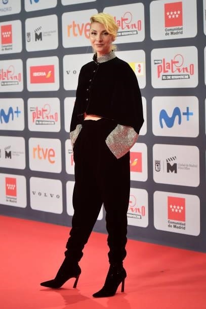 Najwa Nimri attends to Red Carpet of Platino Awards 2021 on October 03, 2021 in Madrid, Spain.