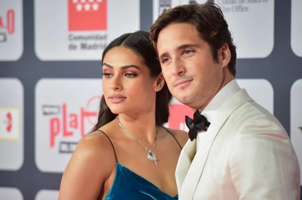 Renata Notni and Diego Boneta attends to Red Carpet of Platino Awards 2021 on October 03, 2021 in Madrid, Spain.