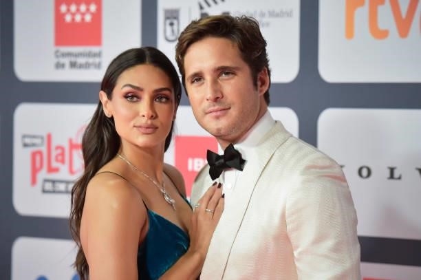 Renata Notni and Diego Boneta attends to Red Carpet of Platino Awards 2021 on October 03, 2021 in Madrid, Spain.