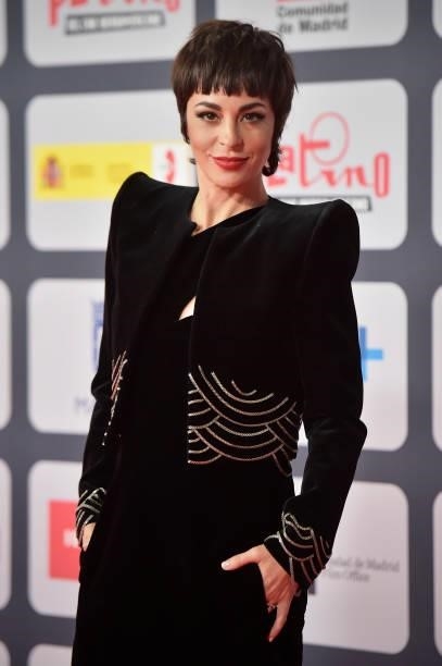 Natalia Moreno attends to Red Carpet of Platino Awards 2021 on October 03, 2021 in Madrid, Spain.