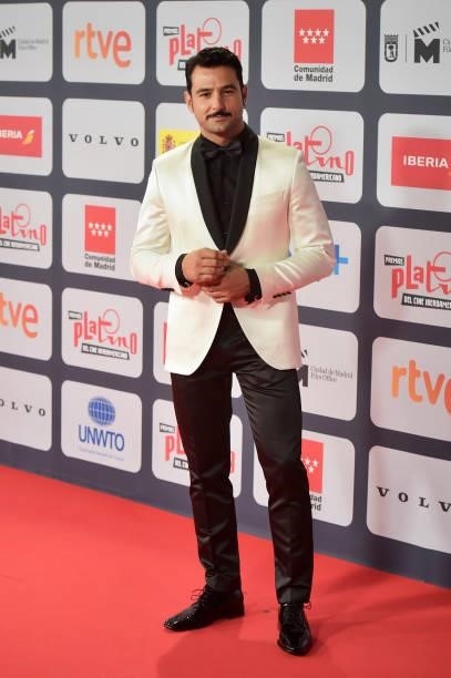 Antonio Velazquez attends to Red Carpet of Platino Awards 2021 on October 03, 2021 in Madrid, Spain.