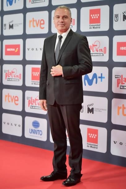 Salvador del Solar attends to Red Carpet of Platino Awards 2021 on October 03, 2021 in Madrid, Spain.
