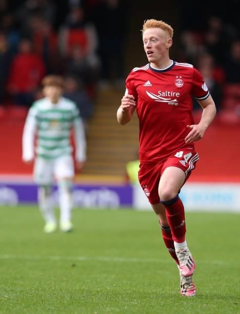 Matty Longstaff of Aberdeen is seen in action during the Ladbrokes Scottish Premiership match between Aberdeen and Celtic at Pittodrie Stadium on...