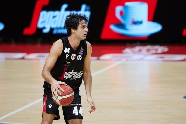 Milos Teodosic of Virtus Segafredo Bologna in action during the Lega Basket Serie A match between Virtus Segafredo Bologna and Openjobmetis Varese at...