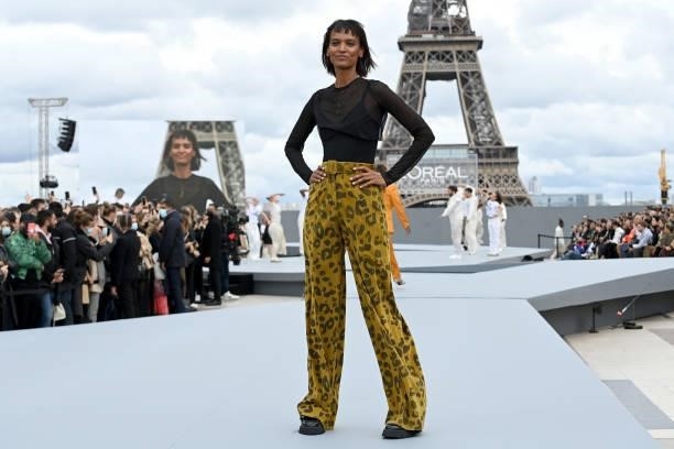 Liya Kebede walks the runway during "Le Defile L'Oreal Paris 2021
