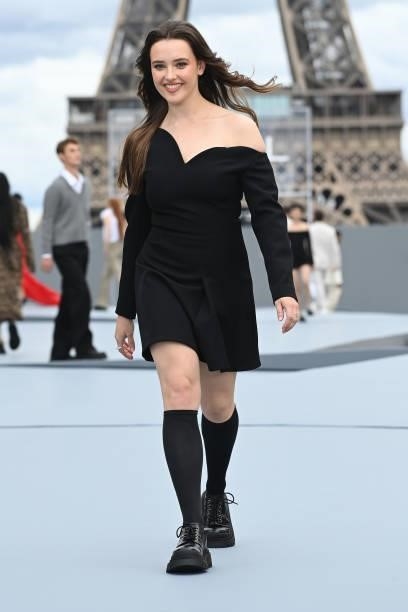 Katherine Langford walks the runway during "Le Defile L'Oreal Paris 2021