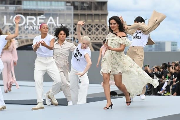 Camila Cabello walks the runway during "Le Defile L'Oreal Paris 2021