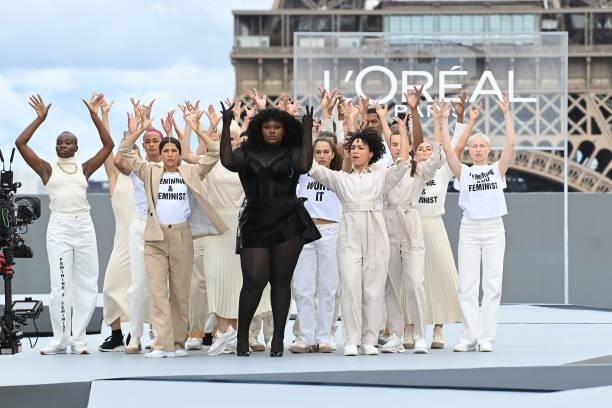 Yseult walks the runway during "Le Defile L'Oreal Paris 2021