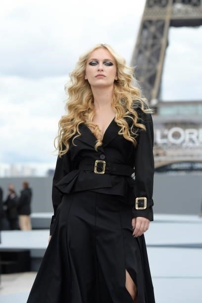 Camille Razat walks the runway during "Le Defile L'Oreal Paris 2021