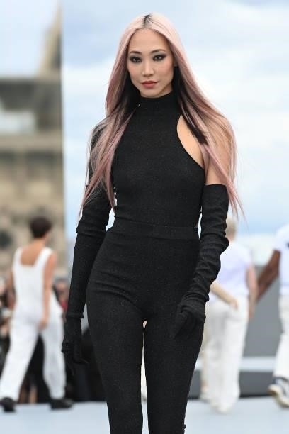 Soo Joo Park walks the runway during "Le Defile L'Oreal Paris 2021