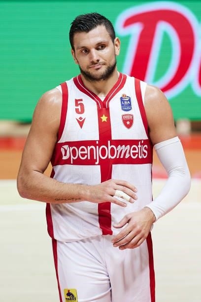 Alessandro Gentile of Openjobmetis Varese looks dejected during the Lega Basket Serie A match between Virtus Segafredo Bologna and Openjobmetis...