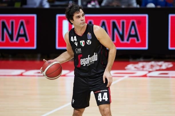 Milos Teodosic of Virtus Segafredo Bologna in action during the Lega Basket Serie A match between Virtus Segafredo Bologna and Openjobmetis Varese at...