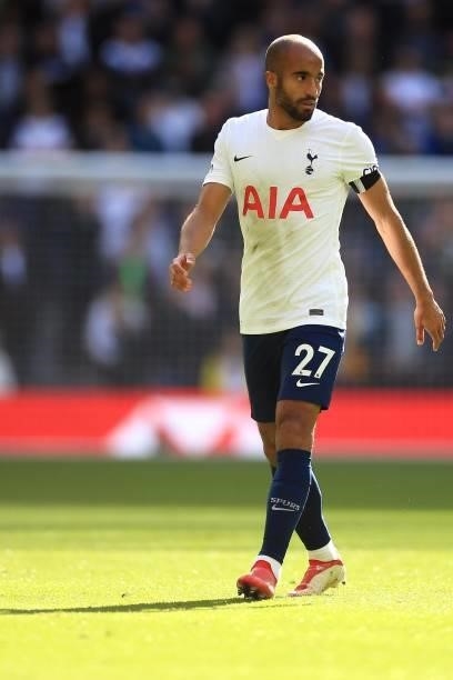 Lucas Moura of Tottenham Hotspur during the Premier League match between Tottenham Hotspur and Aston Villa at Tottenham Hotspur Stadium on October...