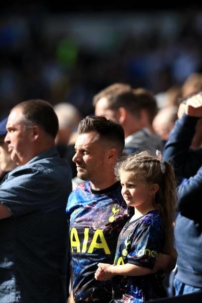 Tottenham Hotspur fans are seen during the Premier League match between Tottenham Hotspur and Aston Villa at Tottenham Hotspur Stadium on October 03,...