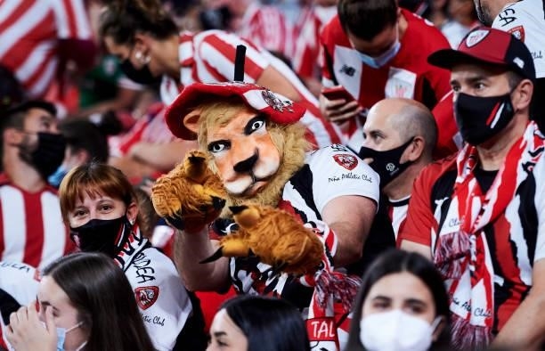 Athletic Club fans show their support during the Laliga Santander match between Athletic Club and Deportivo Alaves at San Mames Stadium on October...