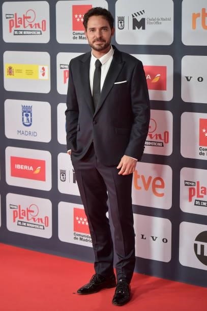Manolo Cardona attends to Red Carpet of Platino Awards 2021 on October 03, 2021 in Madrid, Spain.